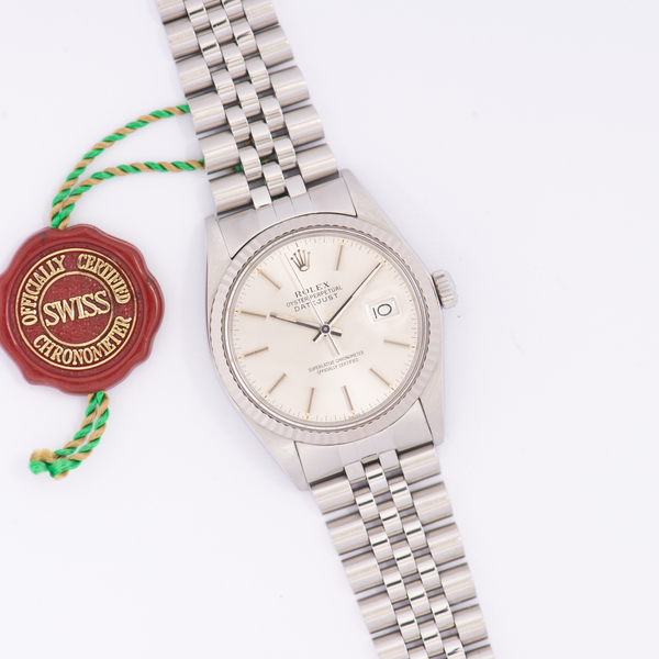 Rolex Oyster Perpetual Datejust 16014 Silver Stick Dial 1985