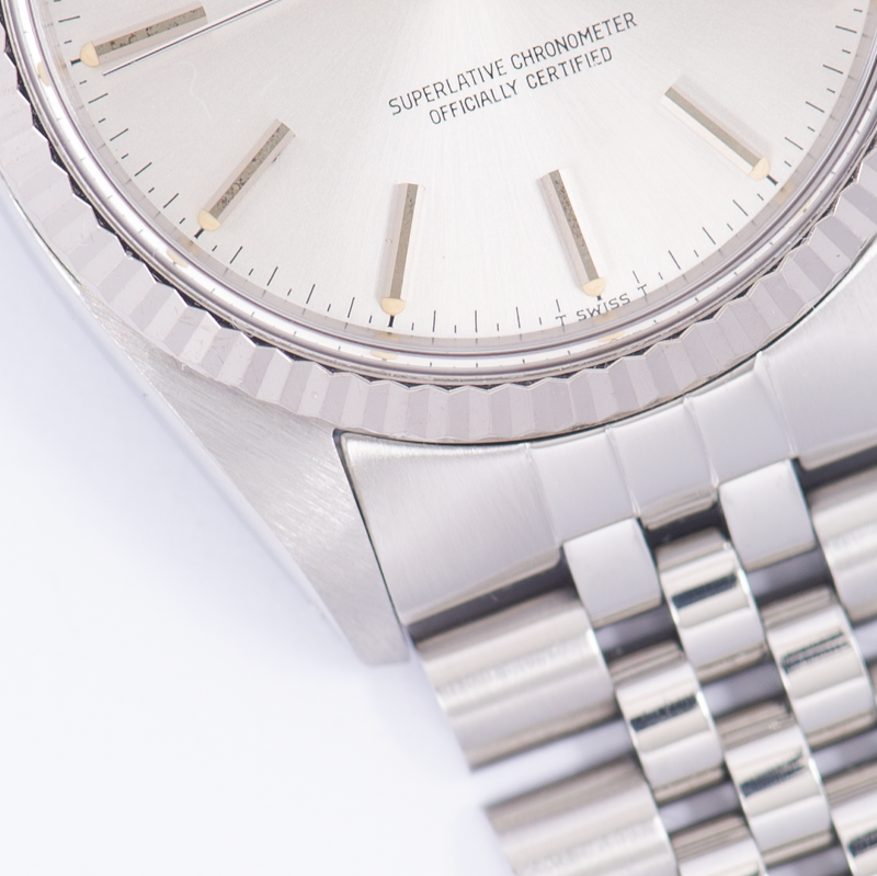 Rolex Oyster Perpetual Datejust 16014 Silver Stick Dial 1985