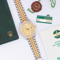 Rolex Oyster Perpetual Datejust 16013 Champagne Stick Dial + Papers 1984