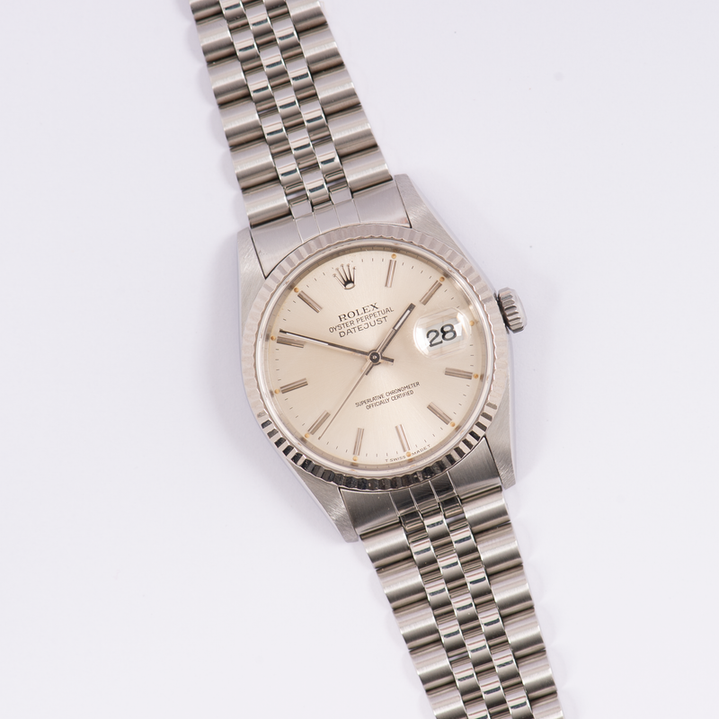 Rolex Oyster Perpetual Datejust 16234 Silver Stick Dial 1994