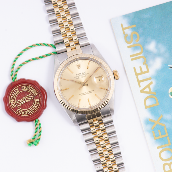 Rolex Oyster Perpetual Datejust 16013 Champagne Stick Dial 1979