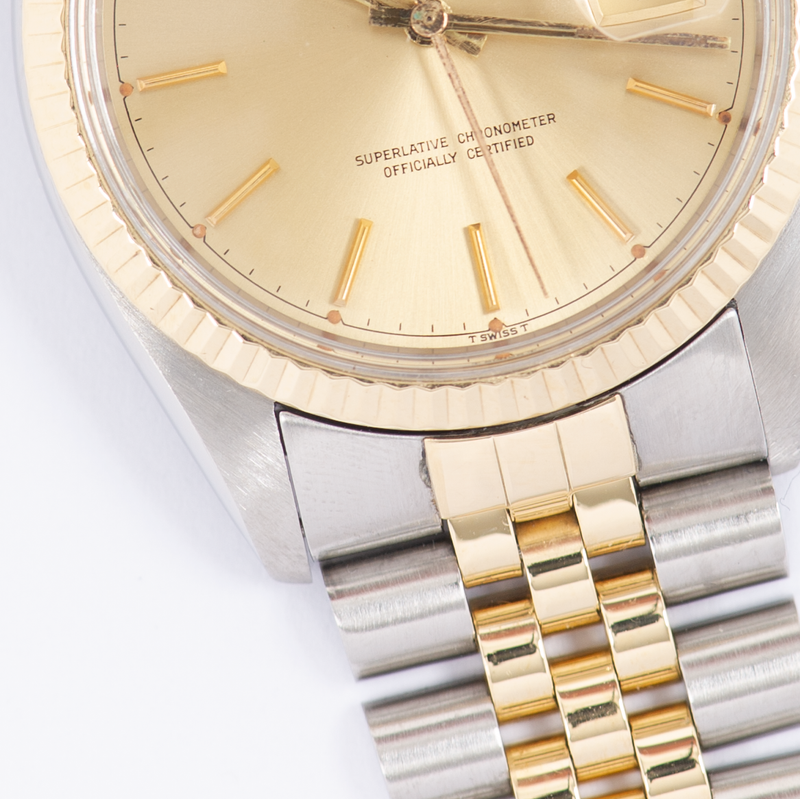 Rolex Oyster Perpetual Datejust 16013 Champagne Stick Dial 1979