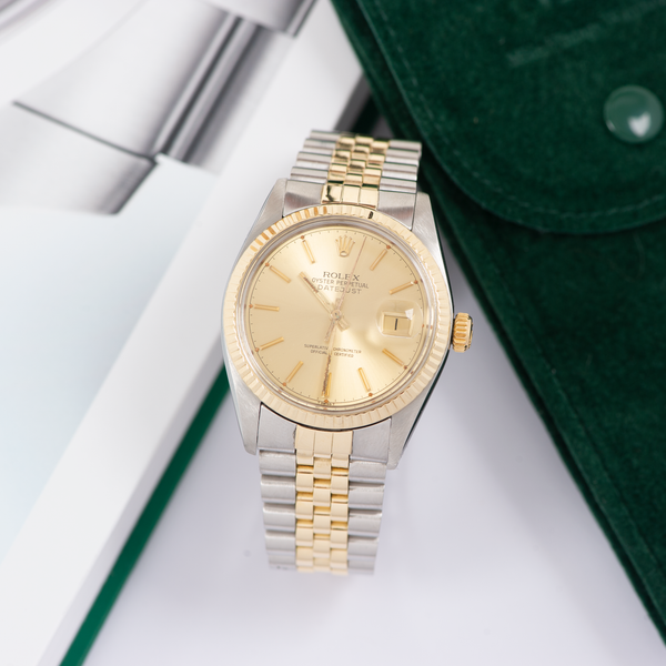 Rolex Oyster Perpetual Datejust 16013 Champagne Stick Dial 1979