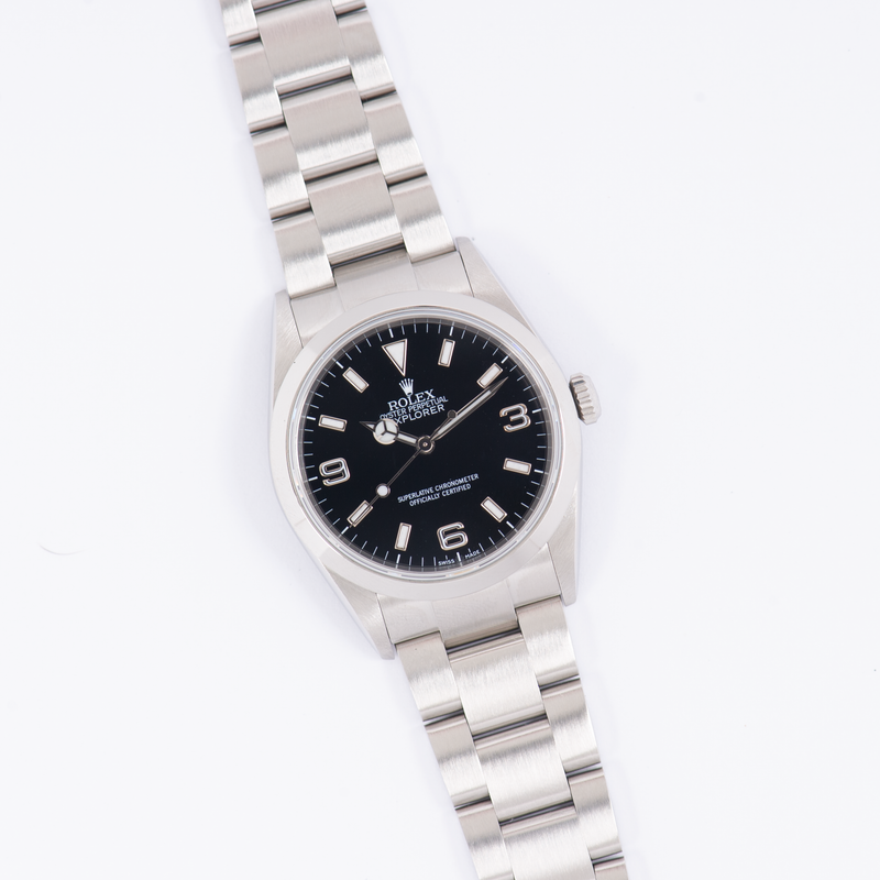 Rolex Oyster Perpetual Explorer 114270 Black Arabic Dial 2000 + Papers