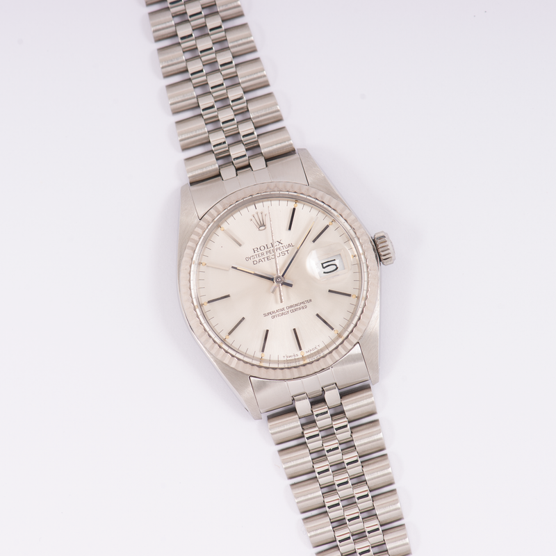 Rolex Oyster Perpetual Datejust 16014 Silver Stick Dial 1985