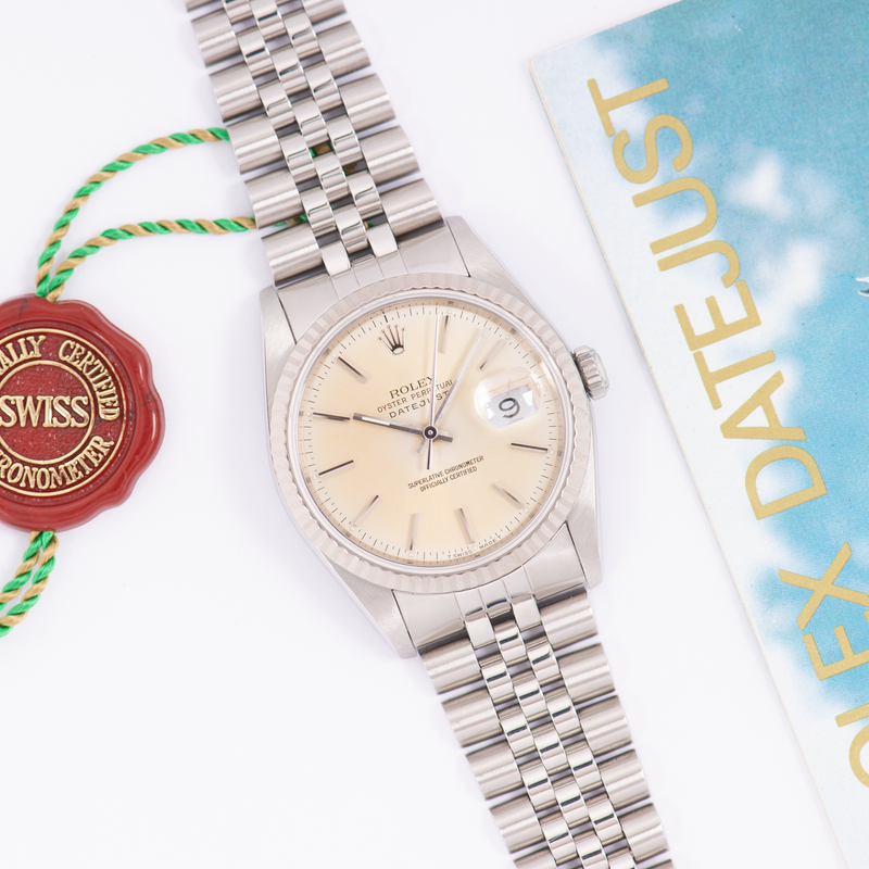 Rolex Oyster Perpetual Datejust 16234 Tropical Silver Dial 1989