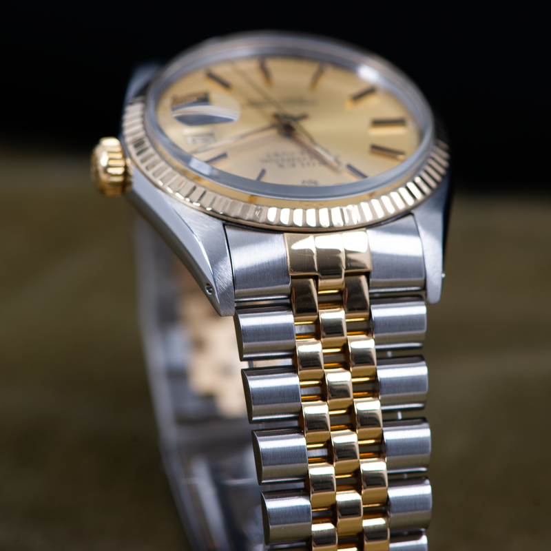 Rolex Oyster Perpetual Datejust 16013 Champagne Stick Dial 1986