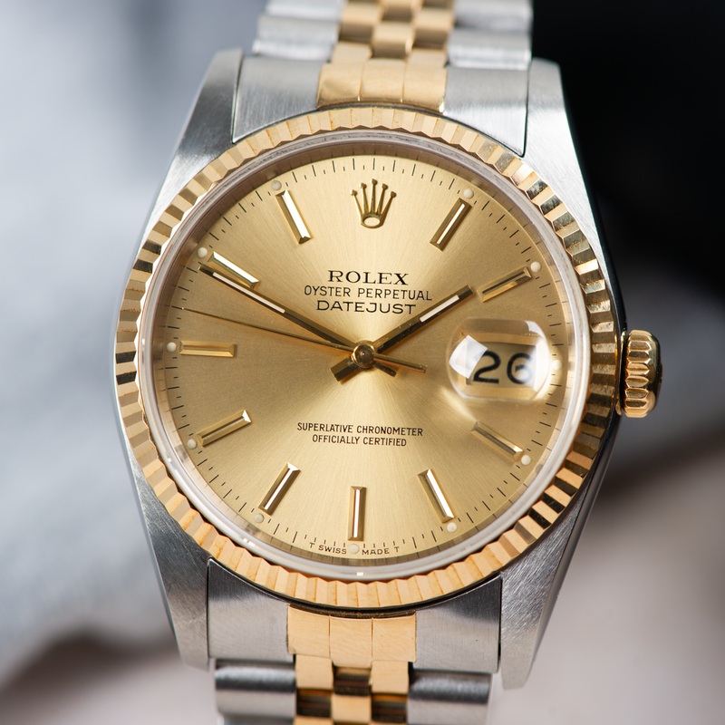 Rolex Oyster Perpetual Datejust 16233 Champagne Dial 1988