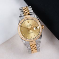 Rolex Oyster Perpetual Datejust 16233 Champagne Diamond Dial 1997