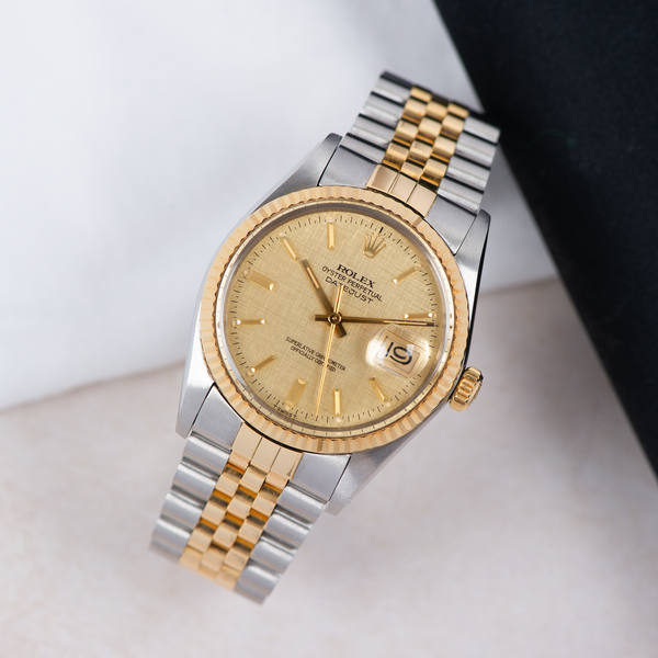 Rolex Oyster Perpetual datejust 16013 Champagne Linen Dial 1984