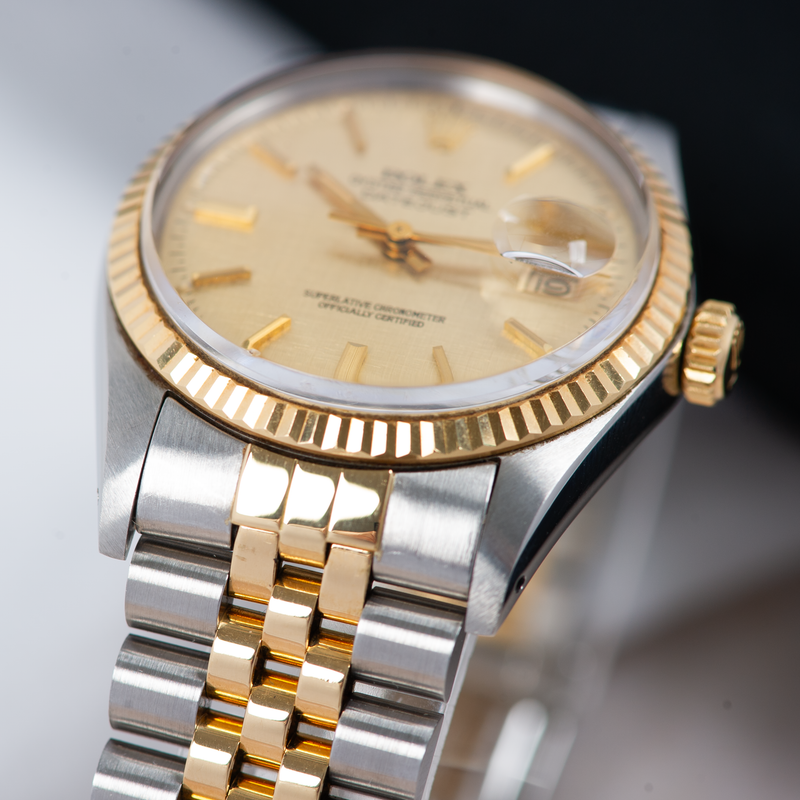 Rolex Oyster Perpetual datejust 16013 Champagne Linen Dial 1984