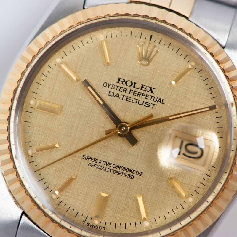 Rolex Oyster Perpetual datejust 16013 Champagne Linen Dial 1984