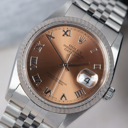 Rolex Oyster Perpetual Datejust 16234 Salmon Roman Dial 1996