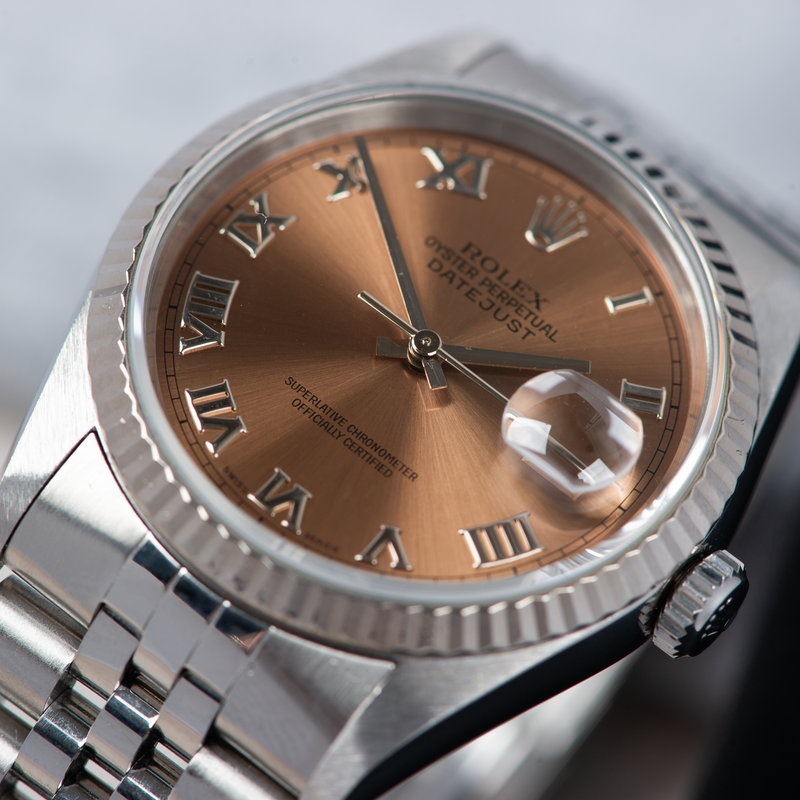 Rolex Oyster Perpetual Datejust 16234 Salmon Roman Dial 1996