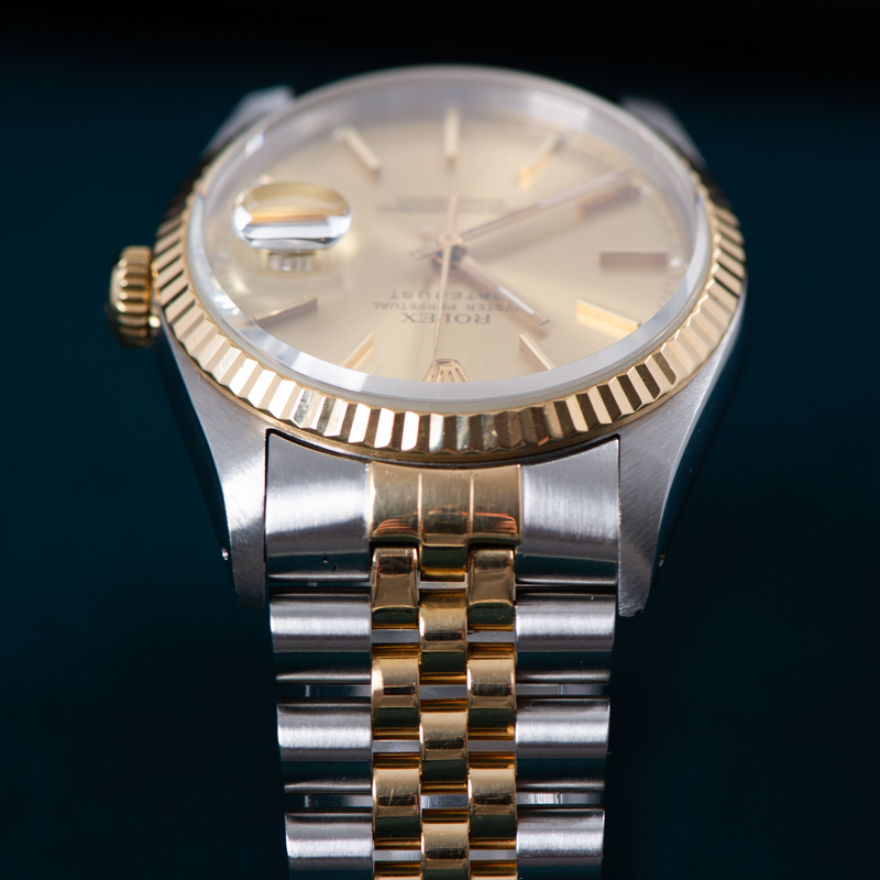 Rolex Oyster Perpetual Datejust 16233 champagne Stick Dial 1993