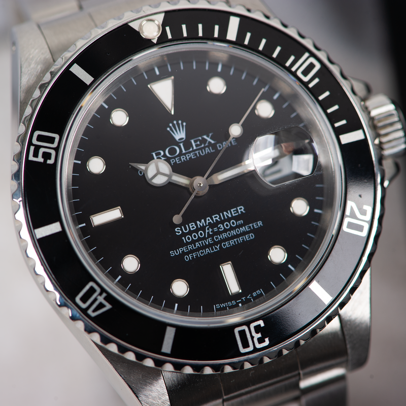 Rolex Oyster Perpetual Submariner 16610 Black Dial 1993