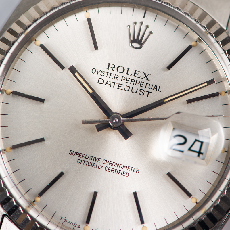 Rolex Oyster Perpetual Datejust 16014 Silver Dial 1985