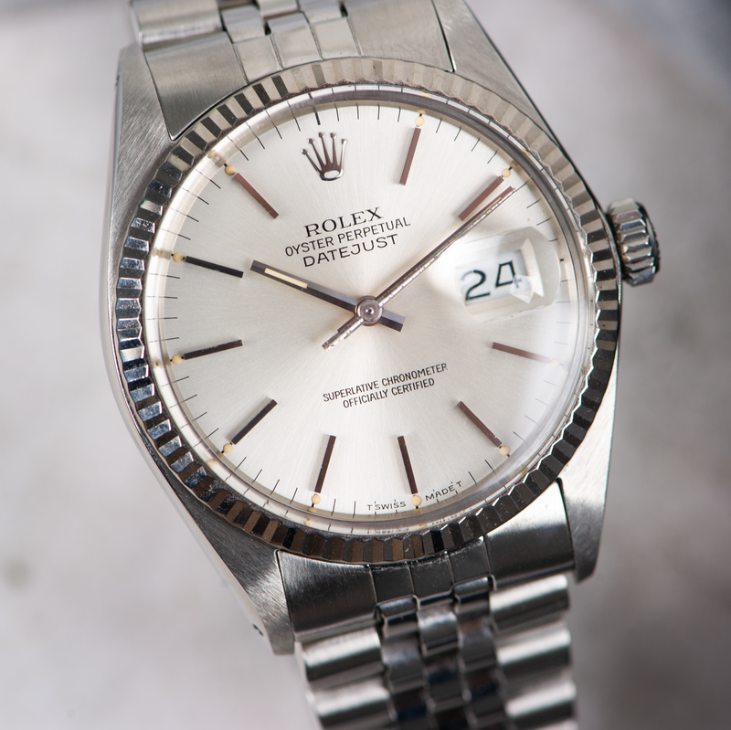 Rolex Oyster Perpetual Datejust 16014 Silver Dial 1985