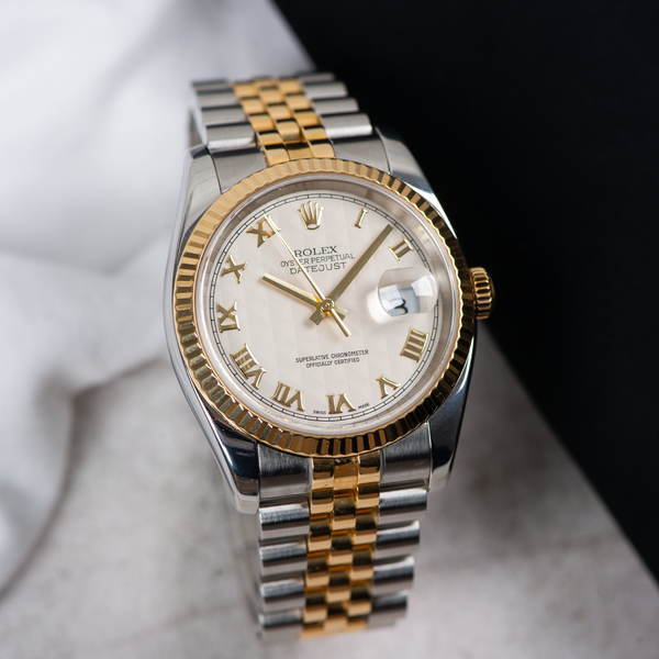 Rolex Oyster Perpetual Datejust 116233 Ivory Pyramid Dial 2005