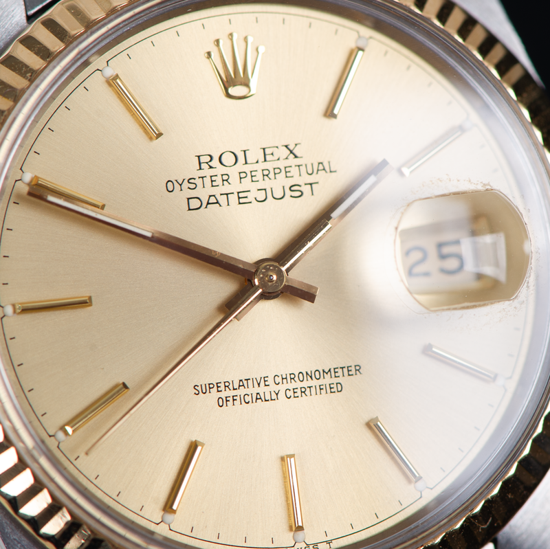 Rolex Oyster Perpetual Datejust 16013 Champagne Dial 1988 With Papers