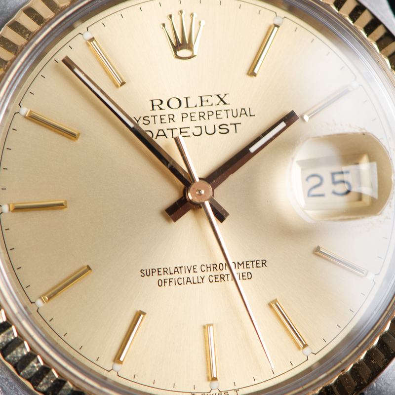 Rolex Oyster Perpetual Datejust 16013 Champagne Dial 1988 With Papers