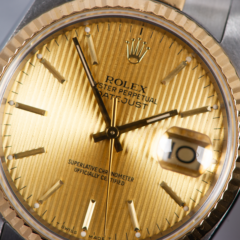 Rolex Oyster Perpetual datejust 16233 Champagne Tapestry Dial 1989